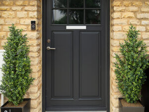 Glazed front door with bevelled panels and Glazing bars 1