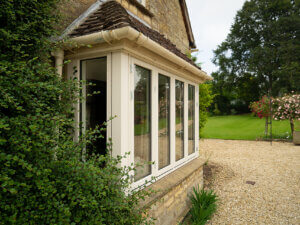 STM Tinium bay window with a stone tile cill