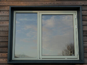 fixedlight and side hung aluminium clad timber window