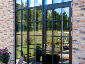 Unik Funkis Aluminium clad Timber Picture windows with outward opening Door 5
