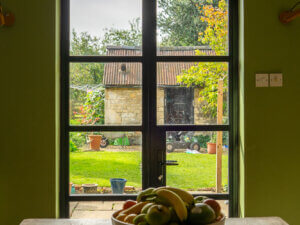 Alitherm heritage double doors with horizontal bars