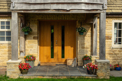 STM Entrance door with Oak cladding